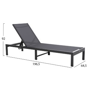 72428 ΞΑΠΛΩΣΤΡΑ ΑΛΟΥΜΙΝΙΟΥ THATCHER HM5983.03 ΑΝΘΡΑΚΙ ΣΚΕΛΕΤΟΣ & TEXTILENE 196,5x64,5x92Υεκ