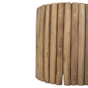 72447 ΤΡΑΠΕΖΙ ΣΑΛΟΝΙΟΥ ΣΤΡΟΓΓΥΛΟ COOTER HM9865 ΚΛΑΔΙΑ TEAK-ΦΥΣΙΚΟ Φ39x40,5Υεκ.