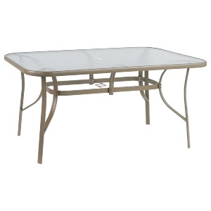 72488 ΤΡΑΠΕΖΙ BRUNO 150X90Χ72Υεκ. ΜΕΤΑΛΛΙΚΟ ΣΑΜΠΑΝΙ ΜΕ ΤΡΥΠΑ ΟΜΠΡΕΛΑΣ Φ38mm HM5145.14