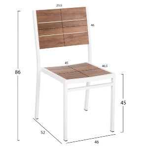 72533 ΚΑΡΕΚΛΑ ΑΛΟΥΜΙΝΙΟΥ SAGA HM6063.01 ΛΕΥΚΗ ΜΕ POLYWOOD 46x52x86Υεκ.