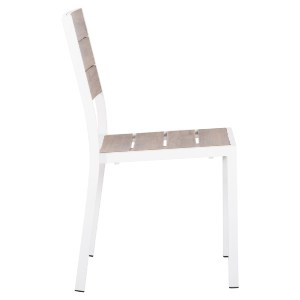 72533 ΚΑΡΕΚΛΑ ΑΛΟΥΜΙΝΙΟΥ SAGA HM6063.01 ΛΕΥΚΗ ΜΕ POLYWOOD 46x52x86Υεκ.