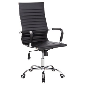 72536 ΚΑΡΕΚΛΑ ΓΡΑΦΕΙΟΥ HM1059.31 ΜΑΥΡΟ PU BOSS ΔΙΕΥΘΥΝΤΟΥ ΠΟΔΙ ΧΡΩΜΙΟΥ 54x57x110Υεκ.