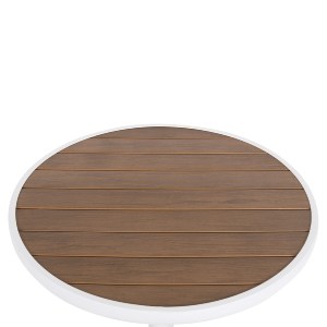 72542 ΤΡΑΠΕΖΙ ΑΛΟΥΜΙΝΙΟΥ ΣΤΡΟΓΓΥΛΟ ALEXA HM6086.02 ΛΕΥΚΟ-POLYWOOD TOP ΦΥΣΙΚΟ Φ60x73Υεκ.