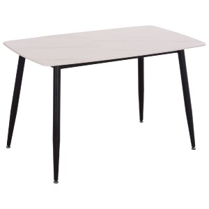 72548 ΤΡΑΠΕΖΙ RAVEN HM9854.01 ΚΕΡΑΜΙΚΟ TOP ΜΑΤ ΛΕΥΚΟ ΜΑΡΜΑΡΟ-ΜΑΥΡΟ ΜΕΤΑΛΛΟ 120x70x73Υεκ.