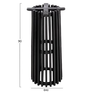 72566 ΒΑΣΗ BAR STAND ΣΤΡΟΓΓΥΛΗ FRANTZ HM9857.12 MINDI ΞΥΛΟ ΣΕ ΜΑΥΡΟ Φ40x90Υεκ.