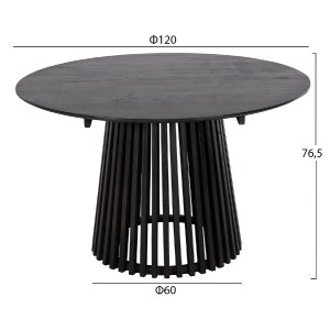 72585 ΤΡΑΠΕΖΙ ΤΡΑΠΕΖΑΡΙΑΣ FRANTZ HM9388.12 ΜΑΣΙΦ MINDI ΞΥΛΟ ΣΕ ΜΑΥΡΟ Φ120X76,5Υεκ.