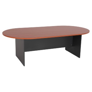 72589 ΓΡΑΦΕΙΟ ΣΥΝΕΔΡΙΑΣΕΩΝ ΟΒΑΛ SIENNA HM2134.03 ΑΝΘΡΑΚΙ ΜΕΛΑΜΙΝΗ-TOP ΚΕΡΑΣΙ 240x120x75Υεκ