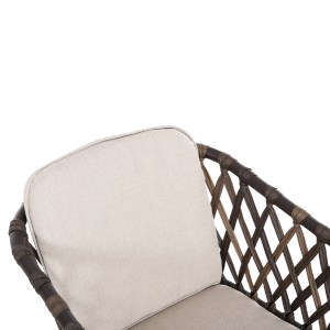 72596 ΠΟΛΥΘΡΟΝΑ ΑΛΟΥΜΙΝΙΟΥ BOLLY HM6080 ΚΑΦΕ-ΣΥΝΘ.RATTAN ΚΑΦΕ-ΜΠΕΖ ΜΑΞΙΛΑΡΙΑ 58,5x67x86Υεκ