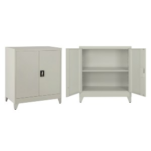 72714 ΝΤΟΥΛΑΠΑ ΜΕΤΑΛΛΙΚΗ DURON HM11980 2-ΦΥΛΛΗ ΜΕ 2 ΑΠΟΘ.ΧΩΡΟΥΣ & ΠΟΔΙΑ-ΓΚΡΙ 90Χ40Χ100Υεκ.