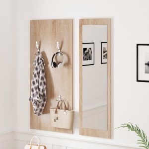 72770 ΣΕΤ ΕΙΣΟΔΟΥ ΜΕ ΚΑΘΡΕΠΤΗ VERN HM2476.04 ΜΕΛΑΜΙΝΗ ΣΕ ΣΟΝΑΜΑ-ΛΕΥΚΟ 80x27x175Υεκ