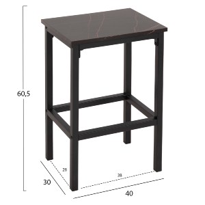 72784 ΣΕΤ ΤΡΑΠΕΖΑΡΙΑ ΜΠΑΡ 5ΤΜΧ BOXY HM9882.13 ΜΑΥΡΟ ΜΕΤΑΛΛΟ-ΜΕΛΑΜΙΝΗ ΜΑΥΡΟ ΜΑΡΜΑΡΟ