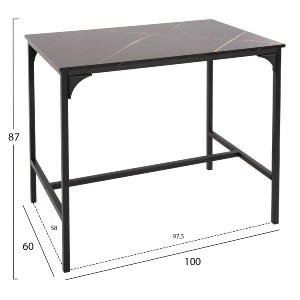 72784 ΣΕΤ ΤΡΑΠΕΖΑΡΙΑ ΜΠΑΡ 5ΤΜΧ BOXY HM9882.13 ΜΑΥΡΟ ΜΕΤΑΛΛΟ-ΜΕΛΑΜΙΝΗ ΜΑΥΡΟ ΜΑΡΜΑΡΟ