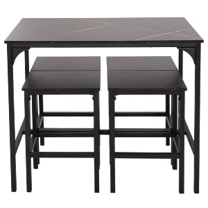 72784 ΣΕΤ ΤΡΑΠΕΖΑΡΙΑ ΜΠΑΡ 5ΤΜΧ BOXY HM9882.13 ΜΑΥΡΟ ΜΕΤΑΛΛΟ-ΜΕΛΑΜΙΝΗ ΜΑΥΡΟ ΜΑΡΜΑΡΟ