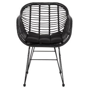 72801 ΠΟΛΥΘΡΟΝΑ ΜΕ ΜΑΞΙΛΑΡΙ ΜΕΤΑΛΛΙΚΗ ALLEGRA HM5450.32 ΜΕ WICKER ΜΑΥΡΟ 58x59x82Υεκ.