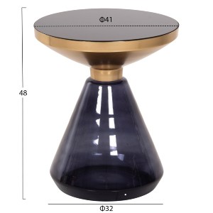 72836 ΒΟΗΘΗΤΙΚΟ ΤΡΑΠΕΖΑΚΙ DEMMY HM9727 ΜΑΥΡΟ & ΜΟΒ ΓΥΑΛΙ-ΧΡΥΣΟ ΜΕΤΑΛΛΟ Φ41x48Υεκ