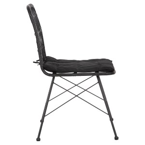 72845 ΚΑΡΕΚΛΑ ΕΞ.ΧΩΡΟΥ ALLEGRA HM5453.12 ΜΕΤΑΛΛΟ-ΜΑΞΙΛΑΡΙ-WICKER ΜΑΥΡΟ 52x52x83,5Yεκ.