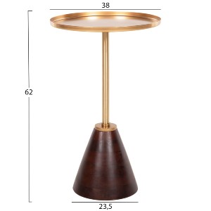 72847 ΒΟΗΘΗΤΙΚΟ ΤΡΑΠΕΖΑΚΙ KAPPUR HM9726 ΞΥΛΟ MANGO ΣΕ ΚΑΡΥΔΙ-ΜΕΤΑΛΛΟ ΧΡΥΣΟ Φ38x62Υεκ