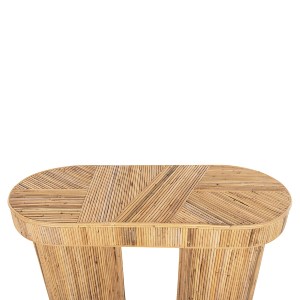 72850 ΚΟΝΣΟΛΑ ΟΒΑΛ GATSBY HM9871 ΦΥΣΙΚΟ RATTAN ΣΕ ΦΥΣΙΚΟ ΧΡΩΜΑ 110x45x74,5Υεκ.