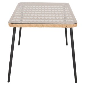 72875 ΤΡΑΠΕΖΙ ΟΡΘΟΓΩΝΙΟ ALLEGRA HM5537.11 ΜΕΤΑΛ.ΜΑΥΡΟ-P.E. RATTAN ΦΥΣΙΚΟ 139,5x79,5x73Υεκ.