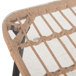 72875 ΤΡΑΠΕΖΙ ΟΡΘΟΓΩΝΙΟ ALLEGRA HM5537.11 ΜΕΤΑΛ.ΜΑΥΡΟ-P.E. RATTAN ΦΥΣΙΚΟ 139,5x79,5x73Υεκ.