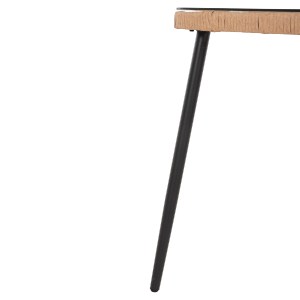 72875 ΤΡΑΠΕΖΙ ΟΡΘΟΓΩΝΙΟ ALLEGRA HM5537.11 ΜΕΤΑΛ.ΜΑΥΡΟ-P.E. RATTAN ΦΥΣΙΚΟ 139,5x79,5x73Υεκ.