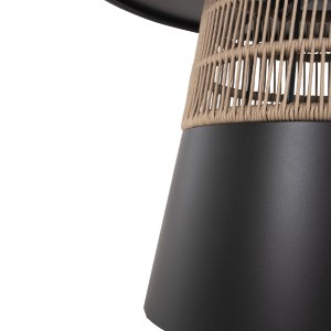 72960 ΤΡΑΠΕΖΙ ΣΤΡΟΓΓΥΛΟ SAEID HM6106.01 ΑΝΘΡΑΚΙ ΑΛΟΥΜΙΝΙΟ-ΜΠΕΖ ΣΧΟΙΝΙ Φ120x75Υεκ.