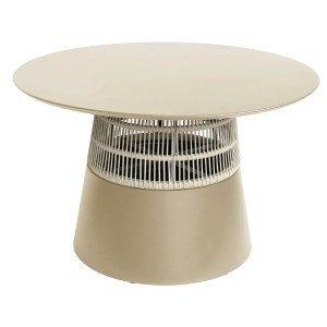 72962 ΤΡΑΠΕΖΙ ΣΤΡΟΓΓΥΛΟ SAEID HM6106.04 ΣΑΜΠΑΝΙ ΑΛΟΥΜΙΝΙΟ-ΜΠΕΖ ΣΧΟΙΝΙ Φ120x75Υεκ.