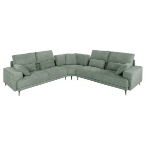 72966 ΚΑΝΑΠΕΣ ΓΩΝΙΑ SYMMET HM3269.06 ΜΕΝΤΑ ΥΦΑΣΜΑ-ΑΝΘΡΑΚΙ ΠΟΔΙΑ 314x236x90-102Yεκ.