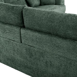 72967 ΚΑΝΑΠΕΣ ΓΩΝΙΑ SYMMET HM3269.05 ΠΡΑΣΙΝΟ ΥΦΑΣΜΑ-ΑΝΘΡΑΚΙ ΠΟΔΙΑ 314x236x90-102Yεκ.