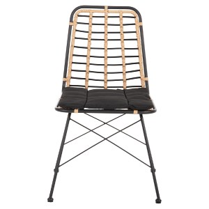 72976 ΚΑΡΕΚΛΑ ΜΕΤΑΛΛΙΚΗ ALLEGRA HM5691.11 WICKER ΜΠΕΖ-ΜΑΥΡΟ 51x54x84Υεκ.