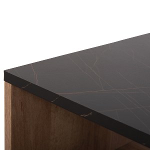 73003 ΤΡΑΠΕΖΙ ΣΑΛΟΝΙΟΥ ΜΕ ΡΑΦΙ GUNNEZ HM9036.22 ΟΨΗ ΜΑΥΡΟ ΜΑΡΜΑΡΟ & ΟAK 90x54x38,5Υεκ.