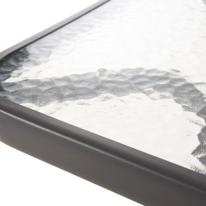 73008 ΤΡΑΠΕΖΙ ΒΟΗΘΗΤΙΚΟ FIGO HM6067.01 ΜΕΤΑΛΛΙΚΟ ΓΚΡΙ-ΓΥΑΛΙΝΗ ΕΠΙΦΑΝΕΙΑ 45x45x51Yεκ