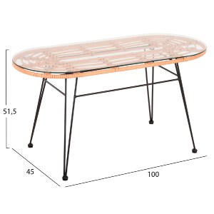 73043 ΣΕΤ ΕΞΩΤ.ΧΩΡΟΥ 4ΤΜΧ ALLEGRA HM21051 ΣΥΝΘ.RATTAN ΜΠΕΖ-ΜΑΥΡΟ ΜΕΤΑΛΛΟ