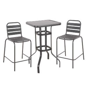 73044 ΣΕΤ 3ΤΜΧ ΕΞΩΤΕΡΙΚΟΥ ΧΩΡΟΥ LAURA HM21054.01 ΓΚΡΙ ΜΕΤΑΛΛΟ & ΑΛΟΥΜΙΝΙΟ