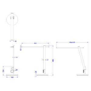 73074 ΦΩΤΙΣΤΙΚΟ ΓΡΑΦΕΙΟΥ LED BLAIN PRO HM4445.07 ΓΚΡΙ ΜΕΤΑΛΛΙΚΟ ΧΡΩΜΑ Φ19x49,9Υεκ.