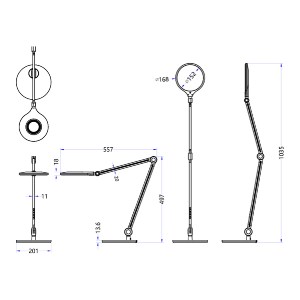 73092 ΦΩΤΙΣΤΙΚΟ ΓΡΑΦΕΙΟΥ LED BLAIN PRO HM4452.02 ΜΑΥΡΟ ΧΡΩΜΑ ABS 55,7x49,7Υεκ.