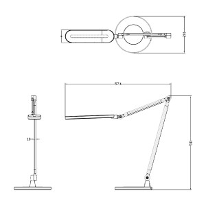 73101 ΦΩΤΙΣΤΙΚΟ ΓΡΑΦΕΙΟΥ LED BLAIN PRO HM4462.02 ΜΑΥΡΟ-ΓΚΡΙ ABS 57,4x51,1Υεκ.