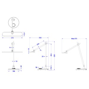 73103 ΦΩΤΙΣΤΙΚΟ ΓΡΑΦΕΙΟΥ LED BLAIN PRO HM4446.08 ΑΣΗΜΙ ΒΑΣΗ ABS-ΑΣΗΜΙ ΑΛΟΥΜΙΝΙΟ 57,5x53Υεκ