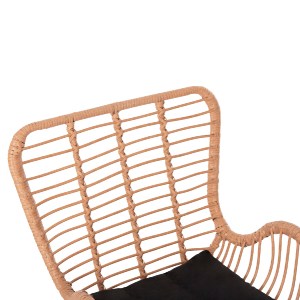 73142 ΠΟΛΥΘΡΟΝΑ ΣΤΥΛ ΜΠΕΡΖΕΡΑΣ ALLEGRA HM5704.11 P.E.RATTAN BEIGE-BLACK METAL 66x59x90Υεκ.