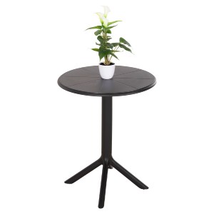 73183 ΤΡΑΠΕΖΙ ΠΟΛΥΠΡΟΠΥΛΕΝΙΟΥ ΣΤΡΟΓΓΥΛΟ TERRIN HM6124.12 ΜΑΥΡΟ Φ60x75Υεκ.