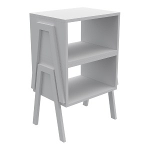 73219 ΚΟΜΟΔΙΝΟ JAKE HM18182.01 ΜΕΛΑΜΙΝΗ ΣΕ ΛΕΥΚΟ 48x35x49Υεκ.