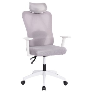 73230 ΚΑΡΕΚΛΑ ΓΡΑΦΕΙΟΥ MEXER HM1195.02 ΓΚΡΙ MESH-PP ΒΑΣΗ-ΣΚΕΛΕΤΟΣ ΛΕΥΚΟΣ 68x70x136Υεκ.