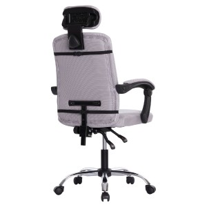 73232 ΚΑΡΕΚΛΑ ΓΡΑΦΕΙΟΥ CRONER HM1196.02 ΓΚΡΙ MESH-ΜΕΤΑΛ.ΒΑΣΗ 58x67x124Υεκ.