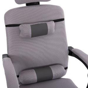 73232 ΚΑΡΕΚΛΑ ΓΡΑΦΕΙΟΥ CRONER HM1196.02 ΓΚΡΙ MESH-ΜΕΤΑΛ.ΒΑΣΗ 58x67x124Υεκ.