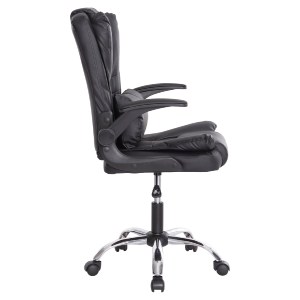 73243 ΚΑΡΕΚΛΑ ΓΡΑΦΕΙΟΥ CANAN HM1201 ΜΑΥΡO PVC-ΒΑΣΗ ΧΡΩΜΙΟΥ 66x61x105Υεκ.