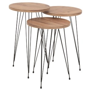 73268 ΣΕΤ ΒΟΗΘ.ΤΡΑΠΕΖΑΚΙΑ NISSA HM18173.04 ΜΕΛΑΜΙΝΗ ΣΕ ΦΥΣΙΚΟ-ΜΑΥΡΑ ΜΕΤΑΛ.ΠΟΔΙΑ