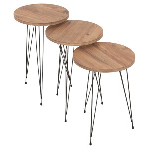 73268 ΣΕΤ ΒΟΗΘ.ΤΡΑΠΕΖΑΚΙΑ NISSA HM18173.04 ΜΕΛΑΜΙΝΗ ΣΕ ΦΥΣΙΚΟ-ΜΑΥΡΑ ΜΕΤΑΛ.ΠΟΔΙΑ