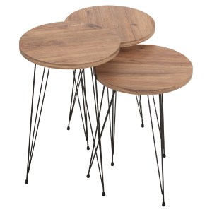 73268 ΣΕΤ ΒΟΗΘ.ΤΡΑΠΕΖΑΚΙΑ NISSA HM18173.04 ΜΕΛΑΜΙΝΗ ΣΕ ΦΥΣΙΚΟ-ΜΑΥΡΑ ΜΕΤΑΛ.ΠΟΔΙΑ