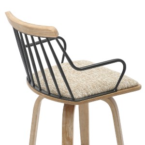 73410 ΣΚΑΜΠΟ ΜΠΑΡ JUDI HM9985.01 WHITE WASH Κ.Π.-ΜΑΥΡΟ ΜΕΤΑΛΛΟ-ΜΠΕΖ ΥΦΑΣΜΑ 48x52x92Υεκ