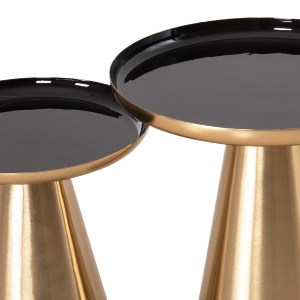 73432 ΤΡΑΠΕΖΙA ΣΑΛΟΝΙΟΥ 2ΤΜΧ OLUF HM9921 ΜΕΤΑΛΛΟ ΕΜΑΓΙΕ-GLOSSY ΧΡΥΣΟ & ΜΑΥΡΟ Φ50 & Φ41